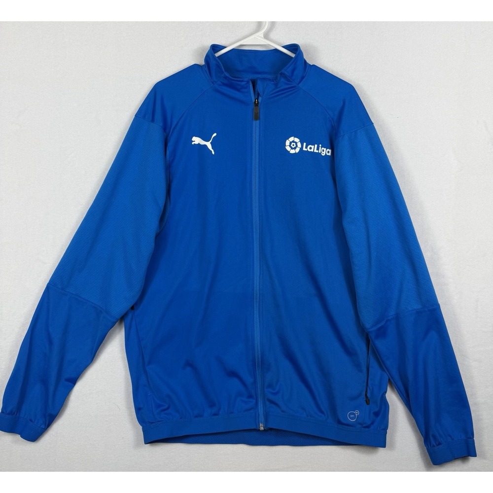 Puma La liga Men's Large Soccer Track Jacket Blue